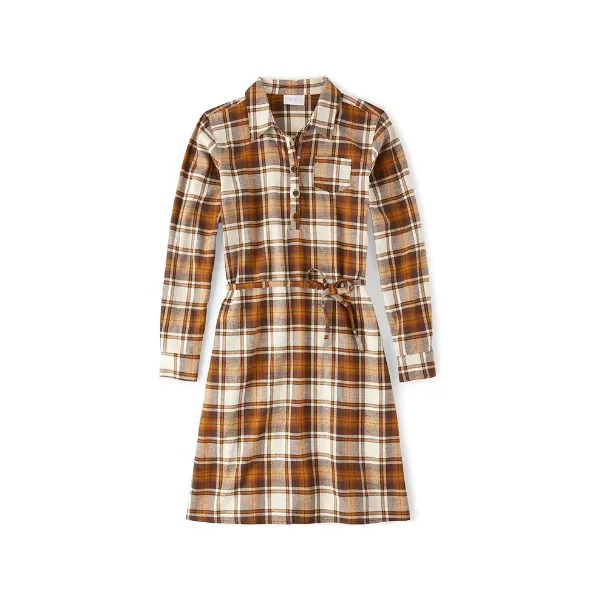 Women's Fall Plaid Long Sleeve Dress